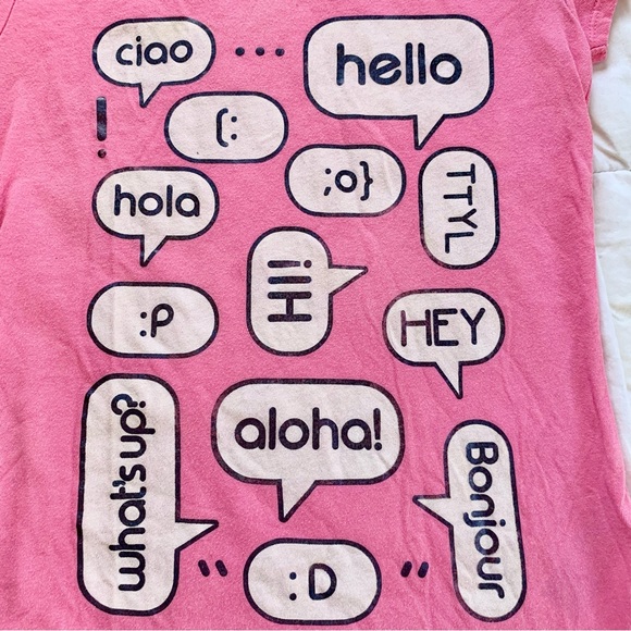 🌈6/$10 Text Message Graphic Tee - Picture 2 of 5